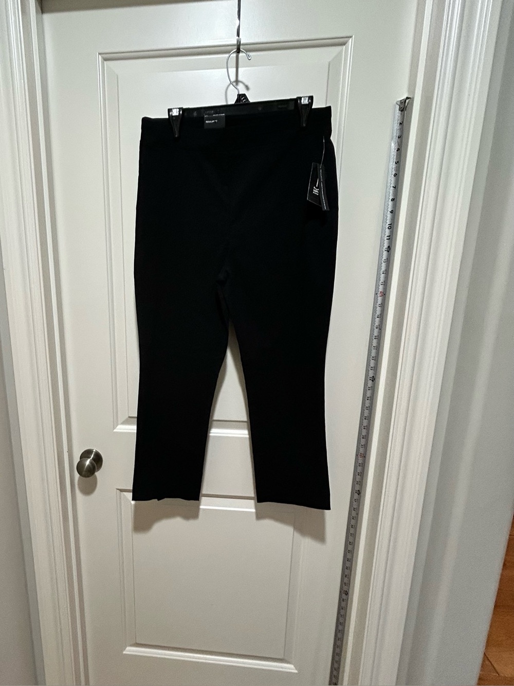 INC International Concepts NWT women’s size 10 R Black slacks pull on w/ruffles